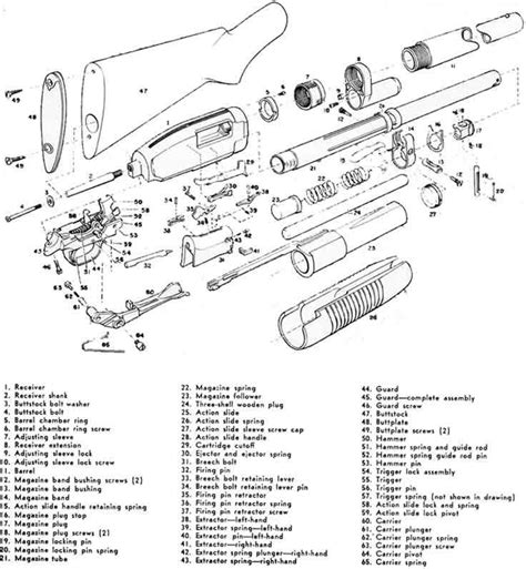Afbeeldingsresultaten voor Winchester Model 12 Exploded-View