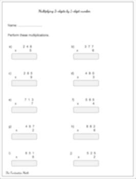 Image result for Multiplying 1 Digit Number Numberssheets