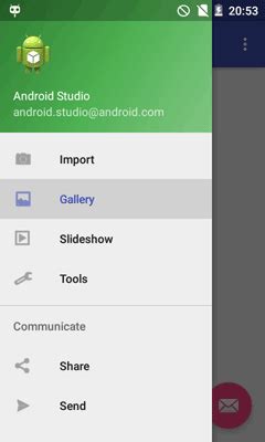 Toradh íomhá ar Android Side Menu Navigation Drawer Activity