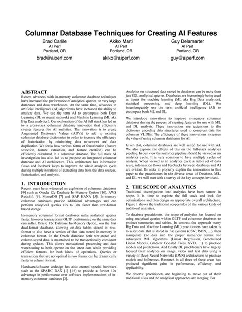 Toradh íomhá ar Columnar Database