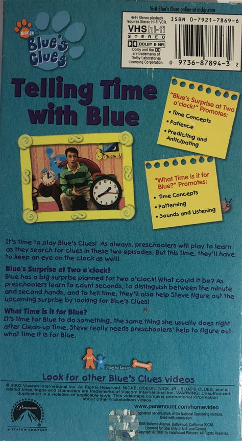 Opening to Telling Time with Blue VHS కోసం చిత్ర ఫలితం