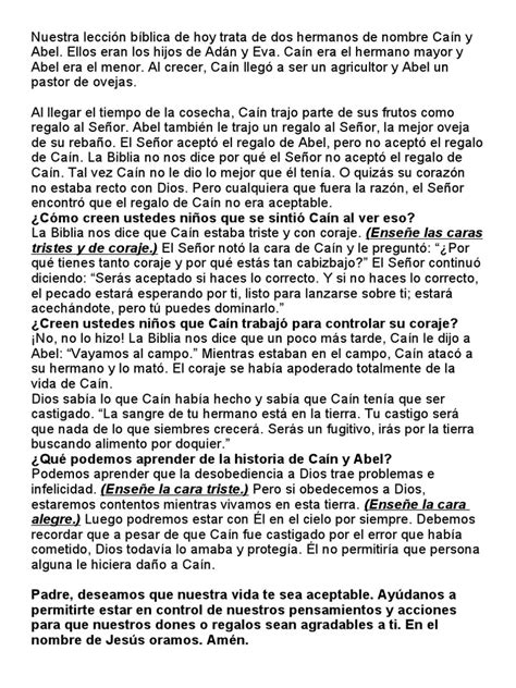 Historia Caín y Abel | PDF