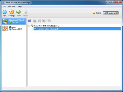 Toradh íomhá ar Oracle VirtualBox Manager GUI
