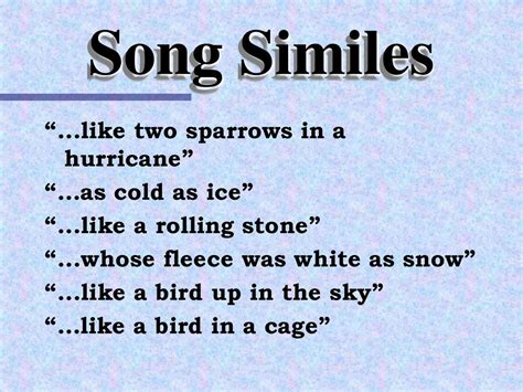 Afbeeldingsresultaten voor Simile Song Examples