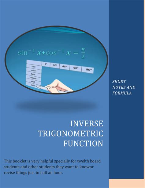 Image result for Class 12 Inverse Trigonometry Formula Sheet