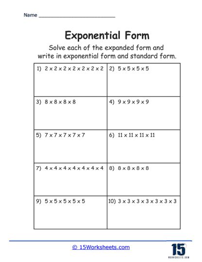Image result for Exponential Form Example