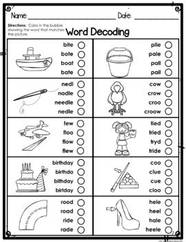 Toradh íomhá ar Decoding Worksheets