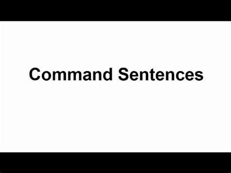 Image result for Command Sentence Examples