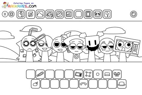 Sprunki Horror Fun Bot Coloring Pages に対する画像結果