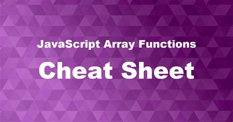 Image result for TypeScript Array Functions Cheat Sheet