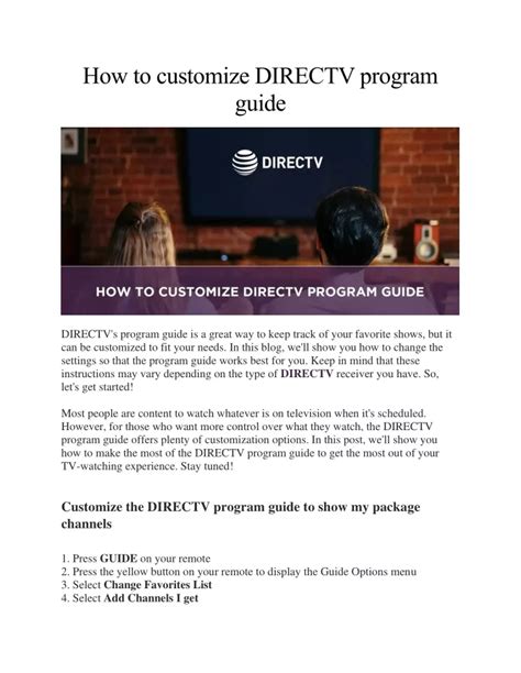 Image result for DirecTV Program Guide