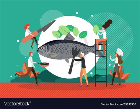 Chef Cooking Fish Vector に対する画像結果