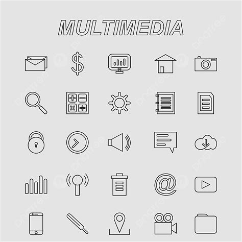 Image result for Multimedia Icon Set PNG