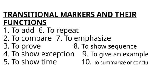 Toradh íomhá ar Transitional Markers Examples