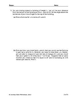 Toradh íomhá ar Related Rates Word Problems