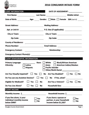 Toradh íomhá ar Consumer Intake Form