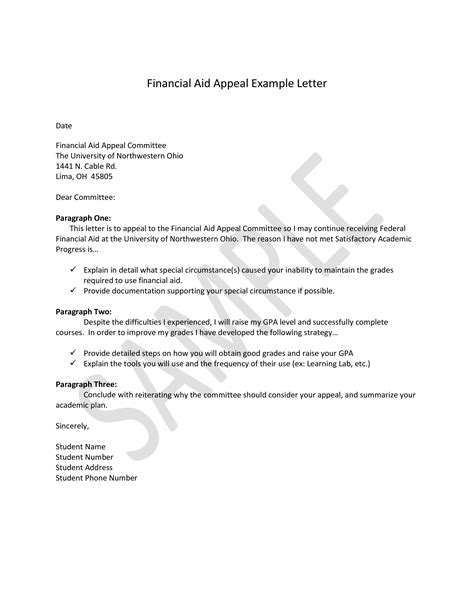 Toradh íomhá ar Appeal Letter for Financial Aid