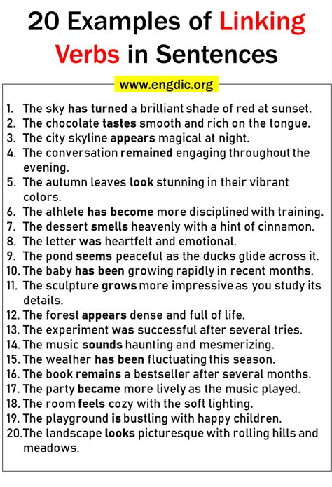 Linking Verbs Examples に対する画像結果