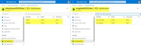 Azure Database Pool に対する画像結果