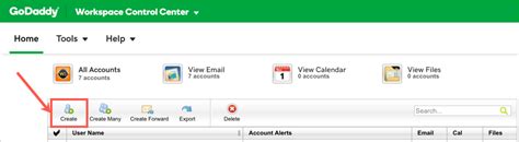 Toradh íomhá ar Go Daddy Email Control Panel