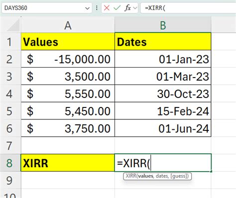 Image result for XIRR Excel