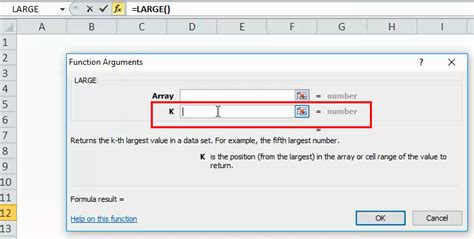 Image result for Use Large in an Array Function in Excel