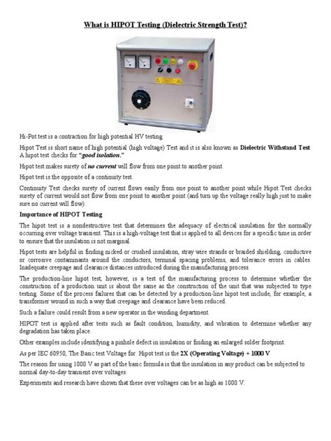 Image result for Example of Hipot Testing