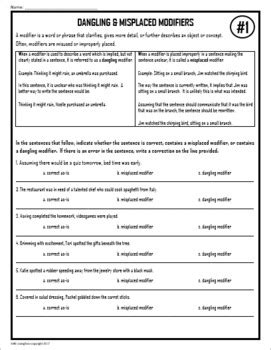 Toradh íomhá ar Dangling Modifier Practice