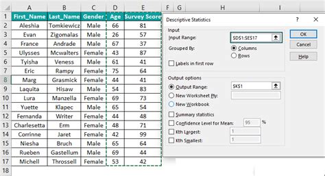 Toradh íomhá ar How to Create Descriptive Statistics in Excel