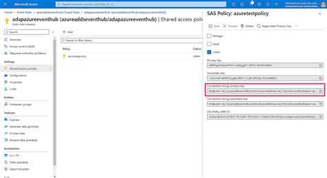 Toradh íomhá ar Connection String and Key