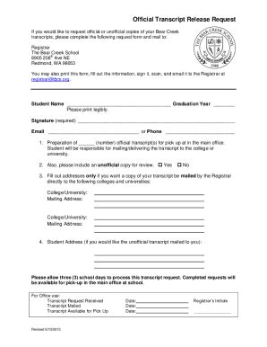 Image result for Transcript Release Form