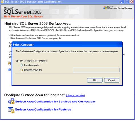 SQL Server Surface Area Configuration に対する画像結果