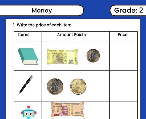 Money Addition Class 2 CBSE Worksheet に対する画像結果