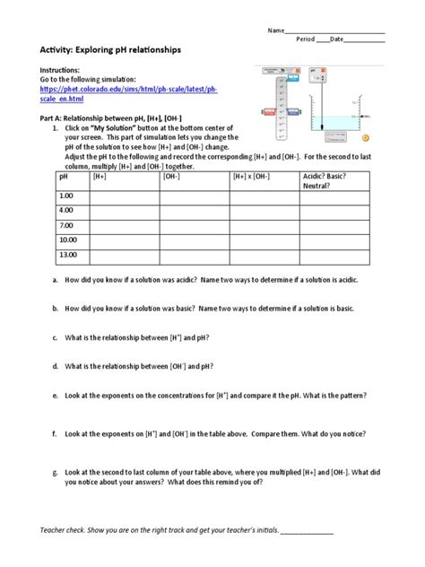 Activity Exploring Ph Relationships Answer Key に対する画像結果