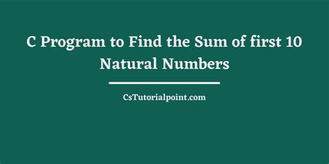 Toradh íomhá ar Find Algorithm of the Sum of First Ten Natural Numbers