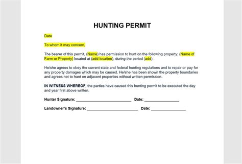 Image result for Example of Hunting Permission Letter