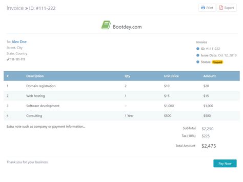 HTML Free Invoice Templates Download に対する画像結果