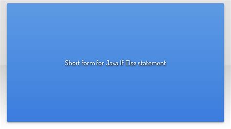 Image result for Java If Else Statement Short