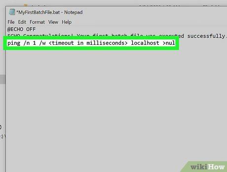 Toradh íomhá ar Batch File Time Delay