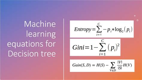Image result for Machine Learning Decision Tree Equation