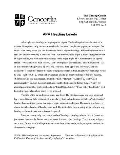 Image result for APA Format Paper Heading Example