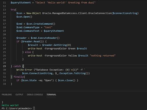 Oracle Power Query Client に対する画像結果