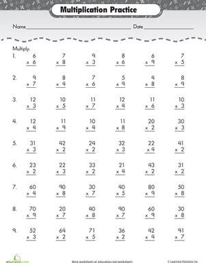 Image result for Two-Digit Multiplication Worksheets 3rd Grade