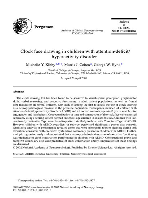 Image result for Visual Processing Disorder Clock Drawing