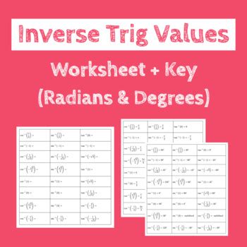 Image result for Inverse Trig Function Pre-Calc Worksheet