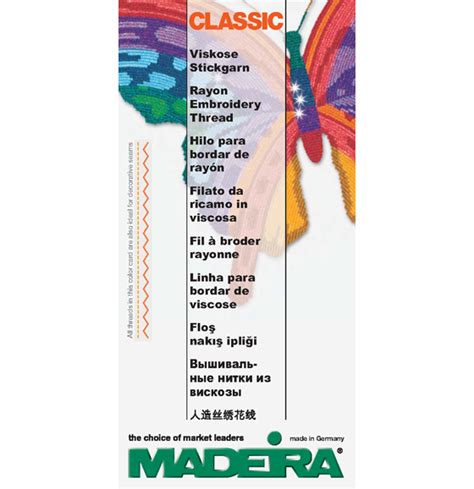 Toradh íomhá ar Madeira Embroidery Thread Color Chart