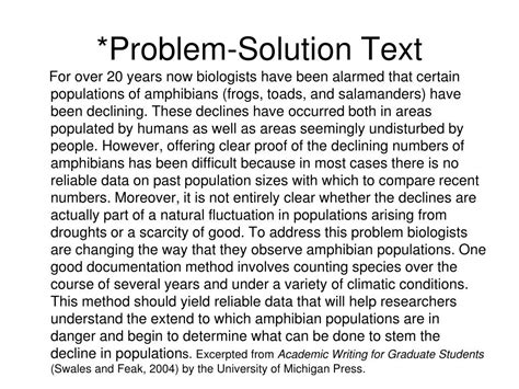 Image result for Problem Solution Text Example