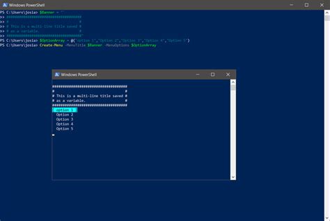 PowerShell Menu Examples に対する画像結果