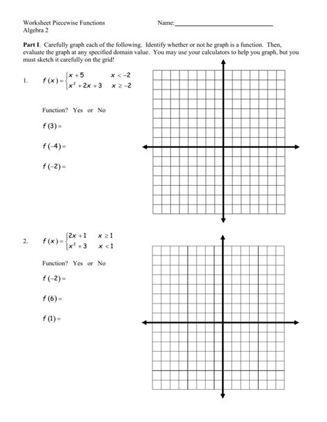 Toradh íomhá ar Evaluating and Graph Functions Worksheet
