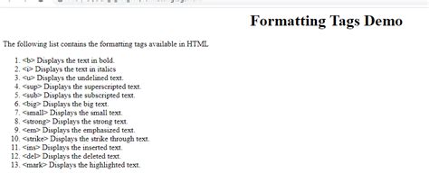 Image result for Text Formatting Tags HTML